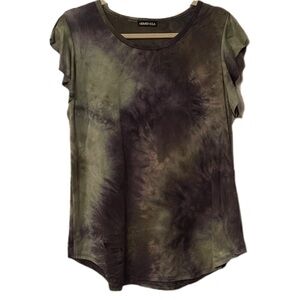 Heimish Flutter Sleeve Leggings Material Green Top Size M